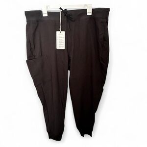 Mandala Scrubs High Waist Jogger Petite 2XL Black NWT